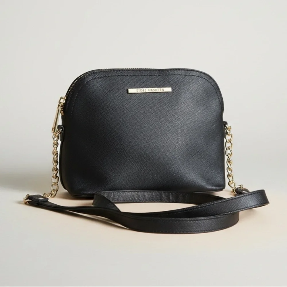 Steve Madden Black Saffiano Crossbody Bag w/ Chain Strap – EUC